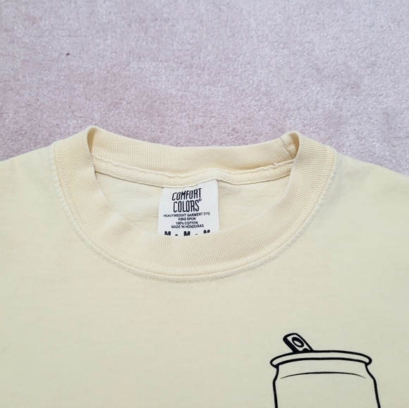 **BEER CAN NOT BEER CAN'T** t-shirt 100% Cotton Yellow Unisex Size Medium Cute - Picture 6 of 10